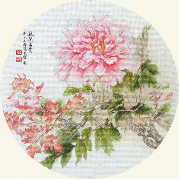 Набор для вышивания "Цветущие пионы". Арт 2030808