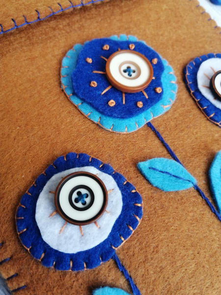 Набор для создания сумки из фетра "Синие цветы". Арт 30.001.02