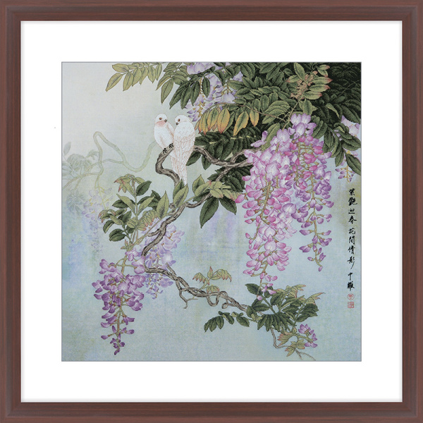 Набор для вышивания "Птицы сидят на ветвях глицинии". Арт 2031103