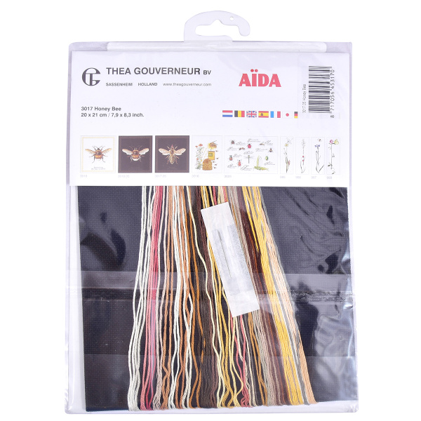 Набор для вышивания "Пчела", канва аида (черная) 18 ct. Арт 3017.05                 