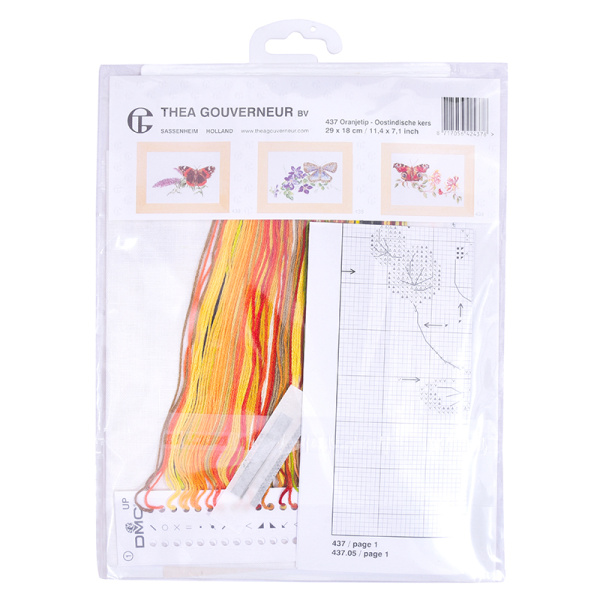 Набор для вышивания "Бабочка-настурция", канва лён 36 ct. Арт 437                     
