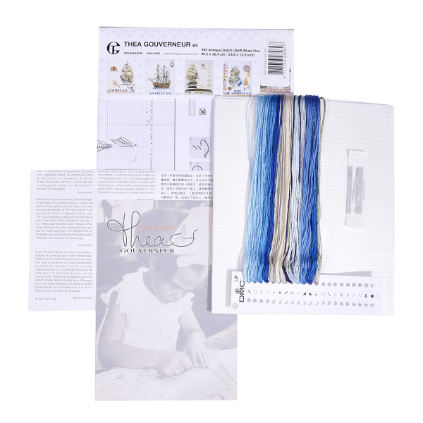 Набор для вышивания "Кафель Дельфтский фаянс", канва аида 18 ct . Арт 482A